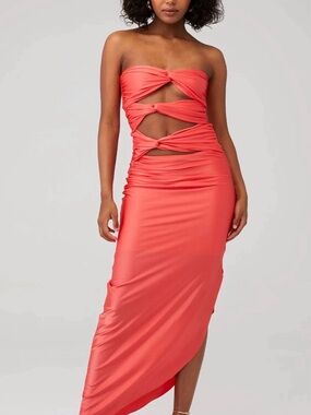 Baobab Collection Coral Strapless Twist Cutout Maxi